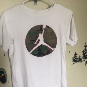 White with camo Jordan T shirt